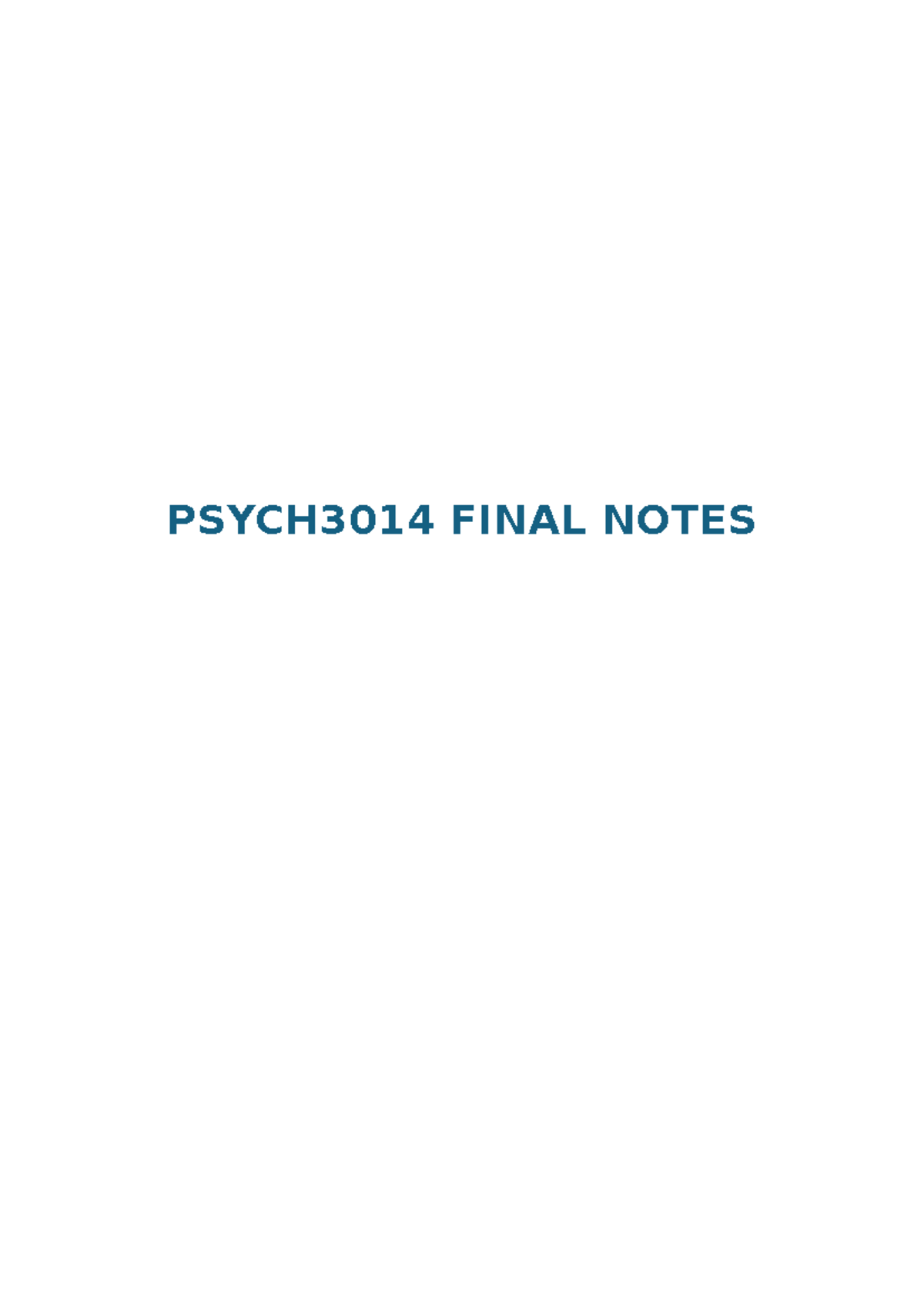 Psych 3014 Final Exam Study Notes: Measuring the Brain and Processing ...