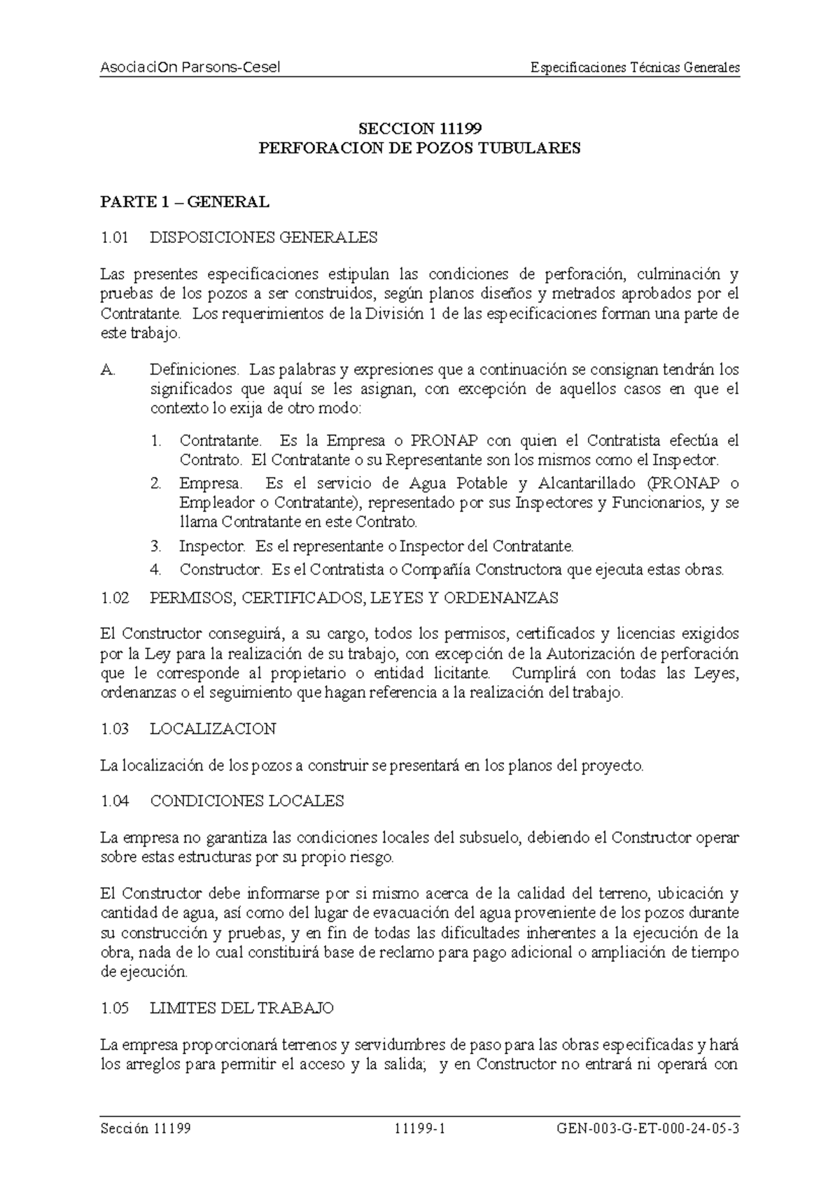 **Perforación de Pozos Tubulares - Especificaciones y Ejecución** - Document Preview