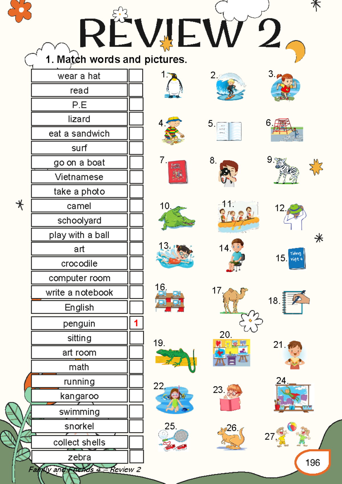 Fluency Time 2 - Family and Friends 4 Unit Review and Exercises - Studocu