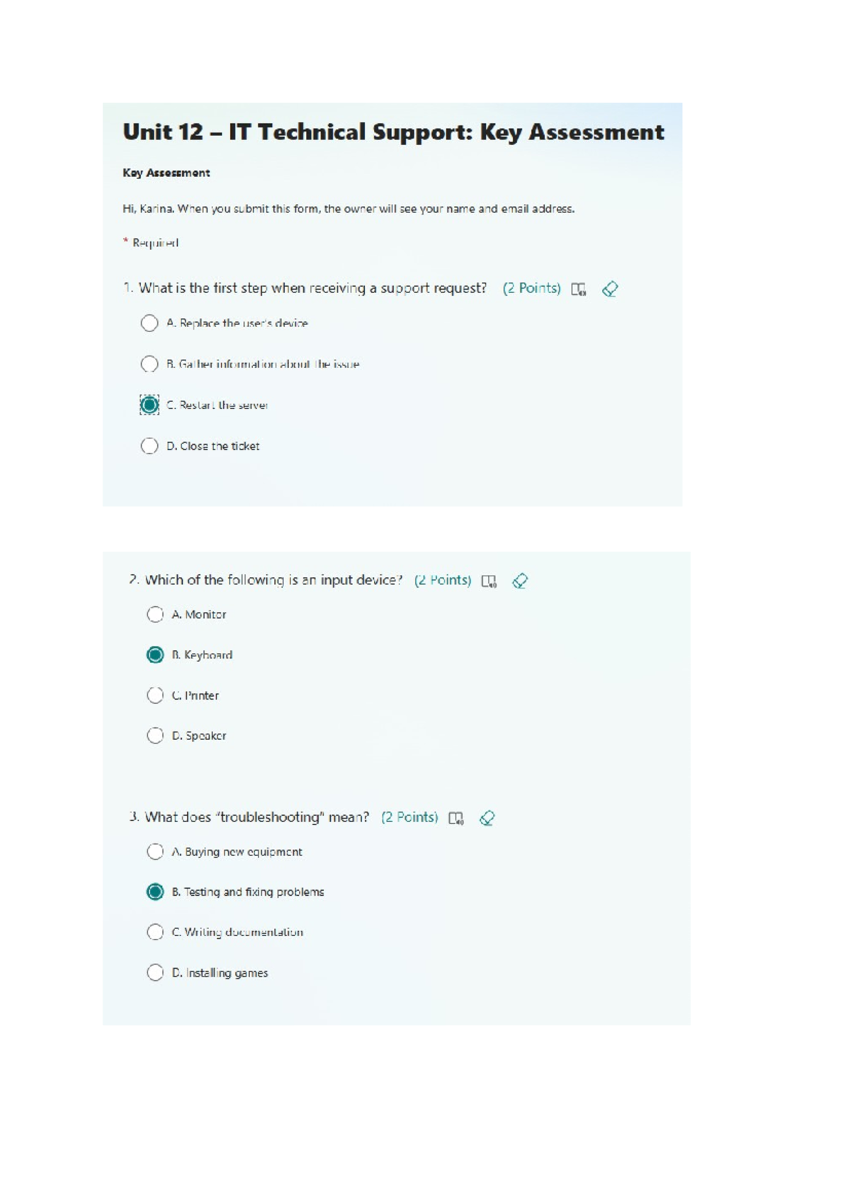 Unit 12 IT Technical Support: Key Assessment Questions - Studocu