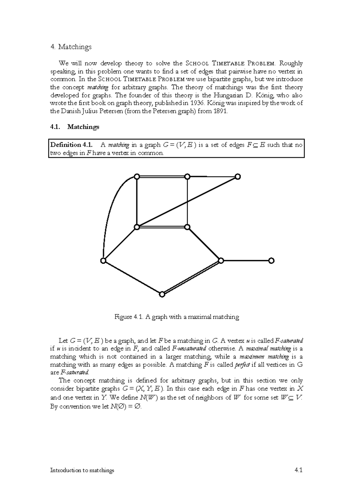 Introduction to Matchings in Graph Theory (Course Code: 7) - Studeersnel