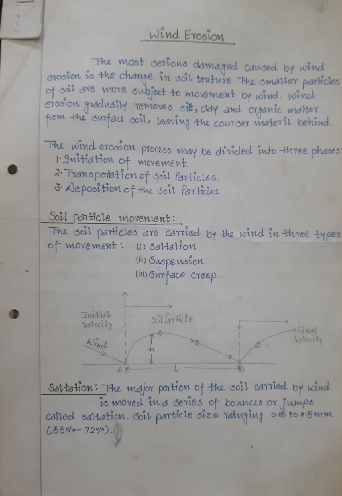 Wind Erosion Notes: Key Concepts and Impacts - Studocu