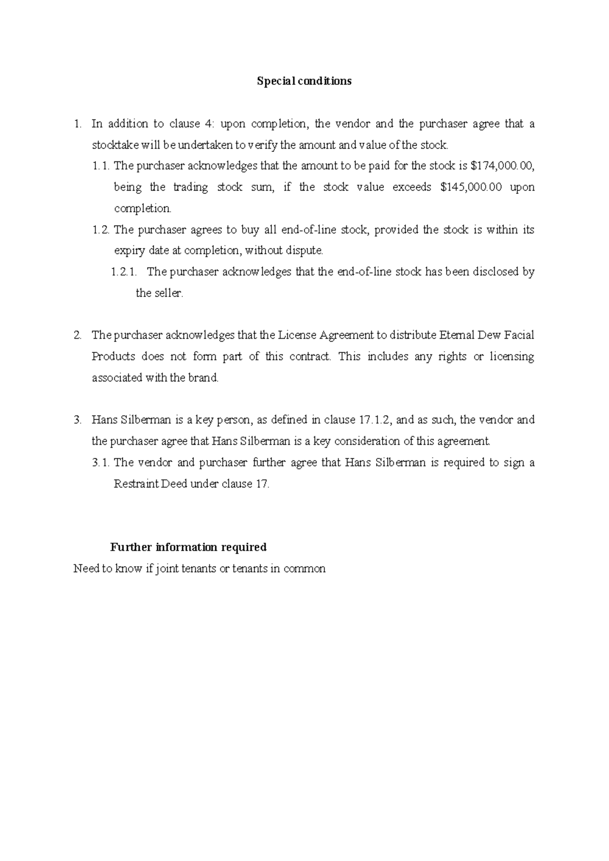 T1 A1 SC - Special Conditions for Standard Contract - Special ...