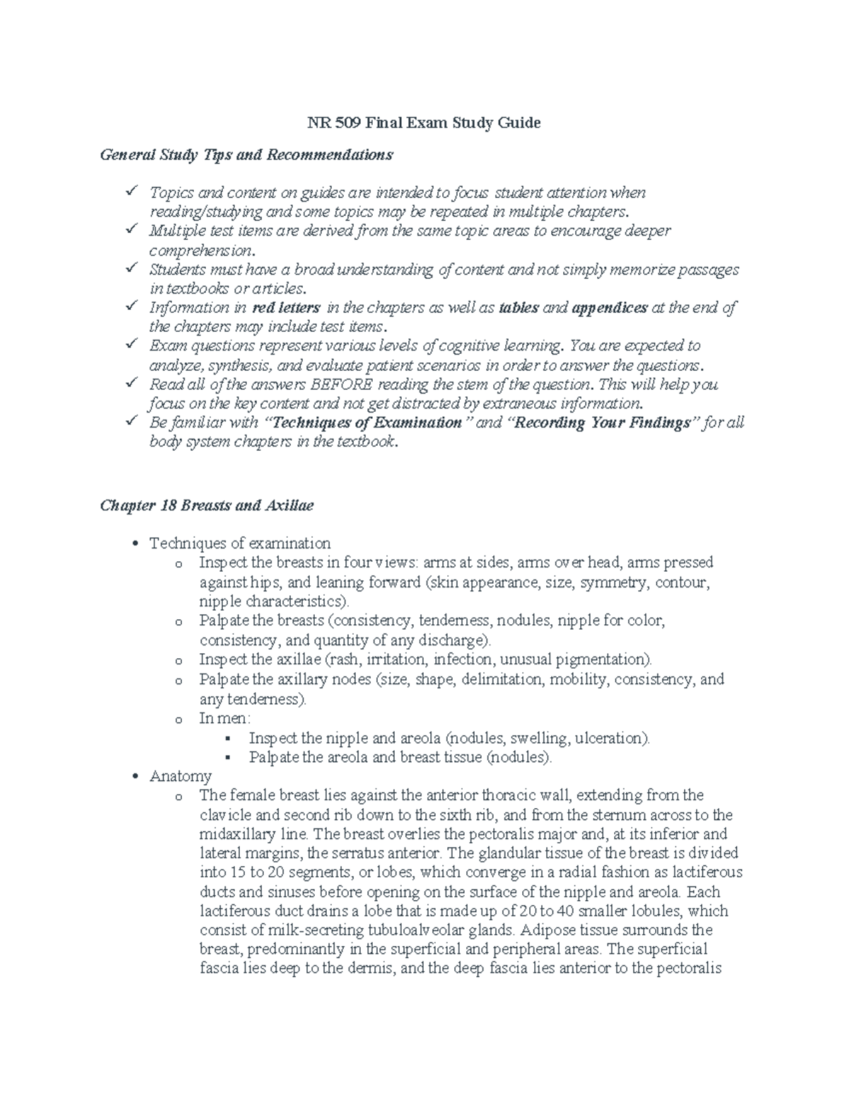 NR 509 Final Exam Study Guide: Key Concepts and Study Tips - Studocu