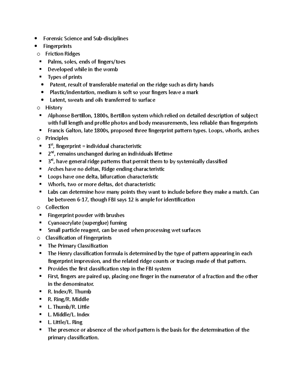 Week 2 Lecture Notes - Forensic Science and Sub-disciplines ...