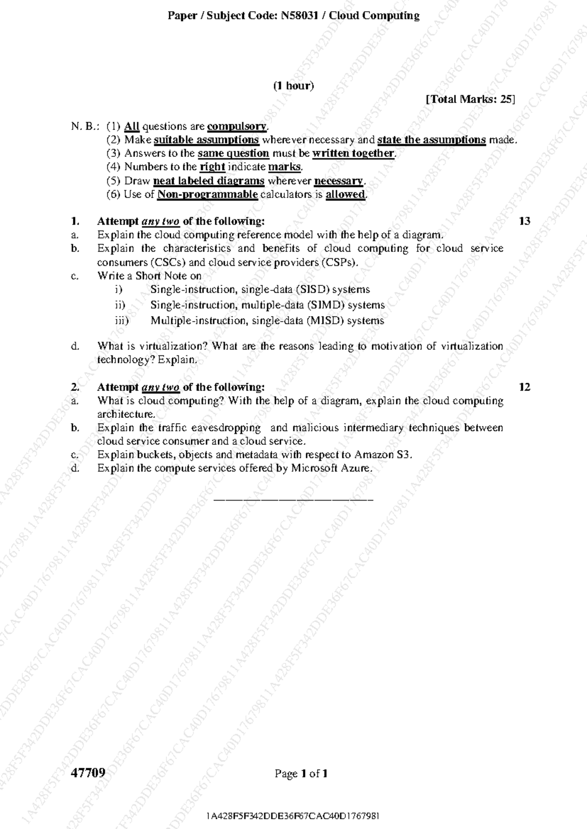 Cloud Computing N58031 QP - RM Notes - Studocu
