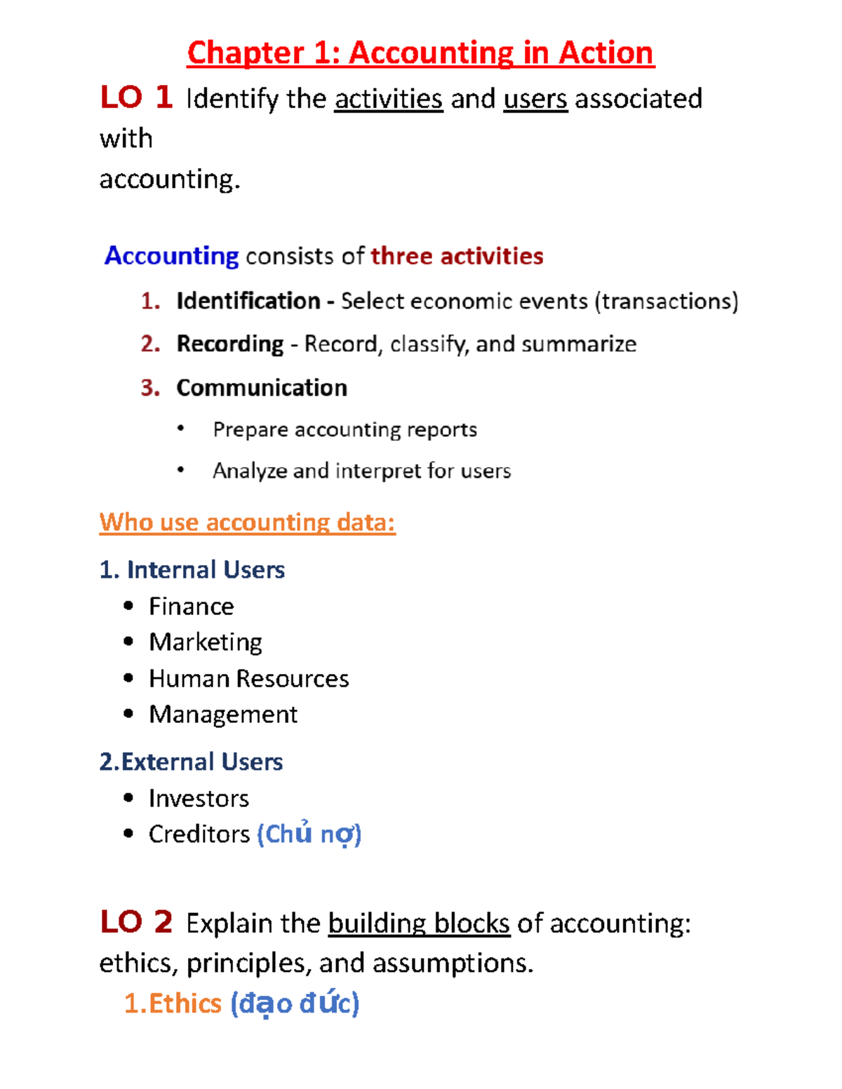 PA-Note - Accounting in Action Summary for Midterm Exam - Studocu