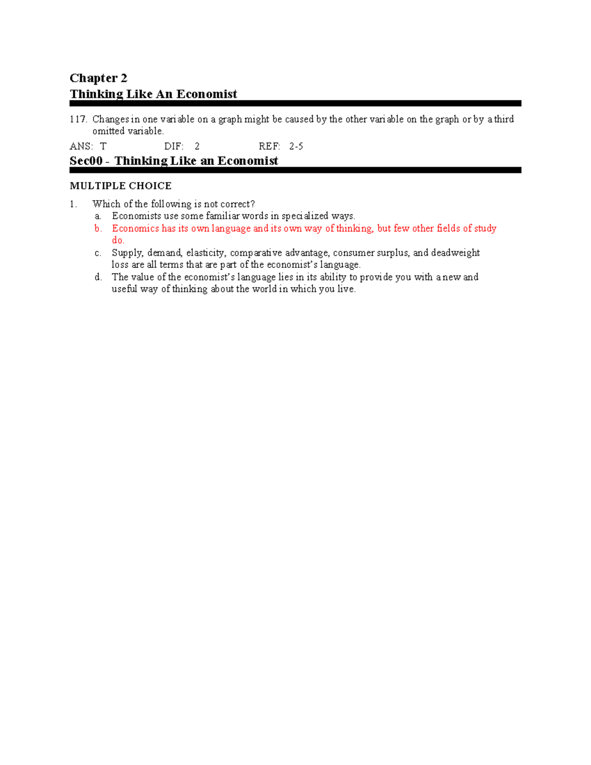 Chapter 2 TB - Questions and Answers for ECO111 - Studocu