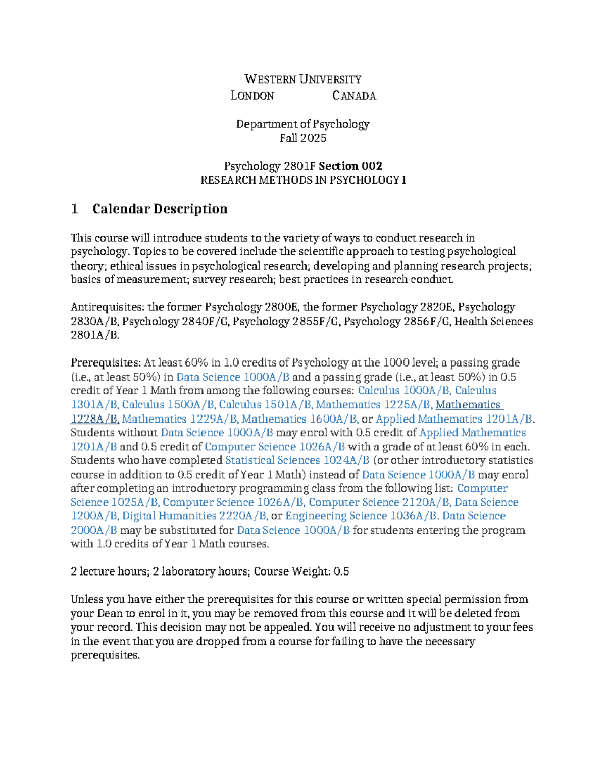 Psych 2801F 002 FW25: Research Methods in Psychology I Notes - Studocu