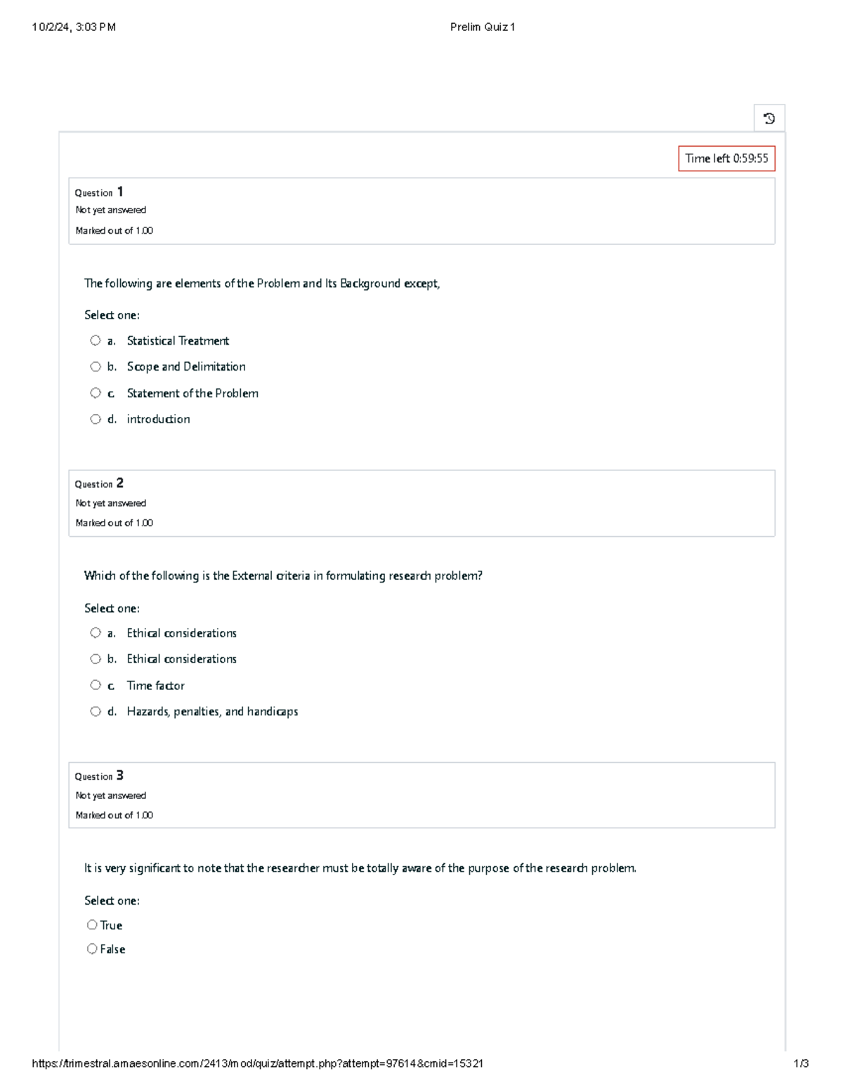 Prelim Quiz 1 - Research Methodology Insights (1111111111) - Studocu
