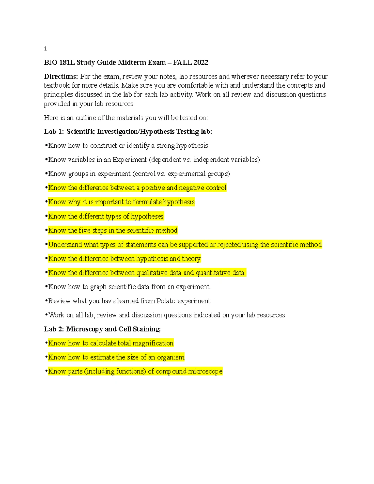 Prelab for Week 13 F24 - Pre Lab for Gel Electrophoreis - BIO 181 Lab ...