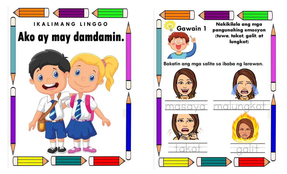 IKALIMANG LINGGO: Mga Gawain sa Pagkilala ng Emosyon - Studocu