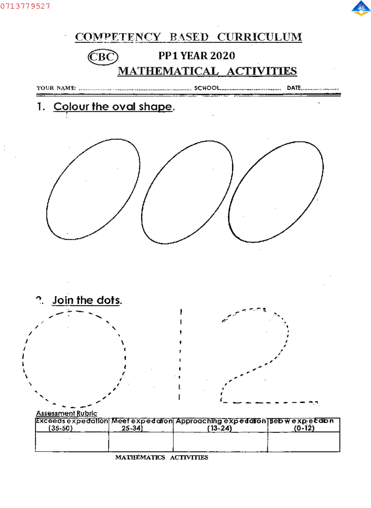 Mathematics Grade 1 Curriculum Activities: General Learning Outcomes ...