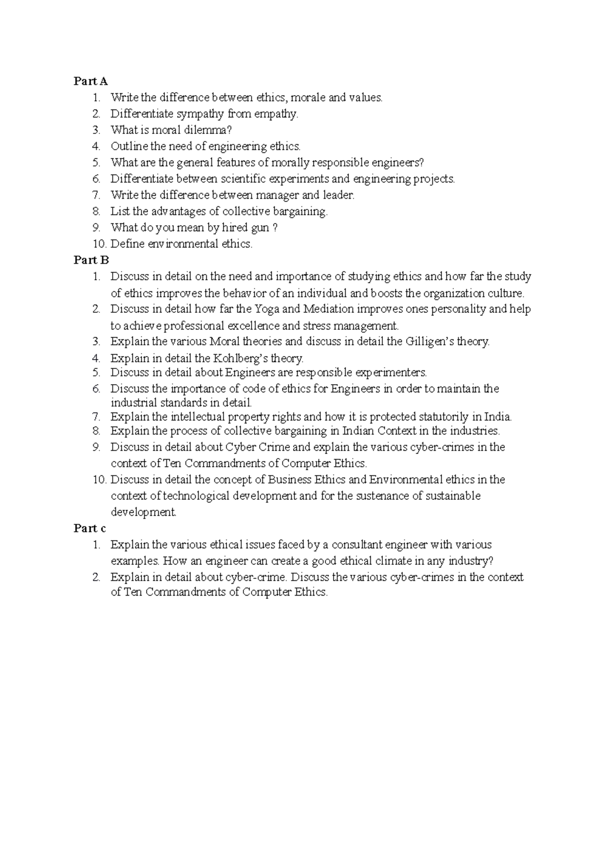 Ethics Study Guide: Key Questions & Theories for Course XYZ123 - Studocu