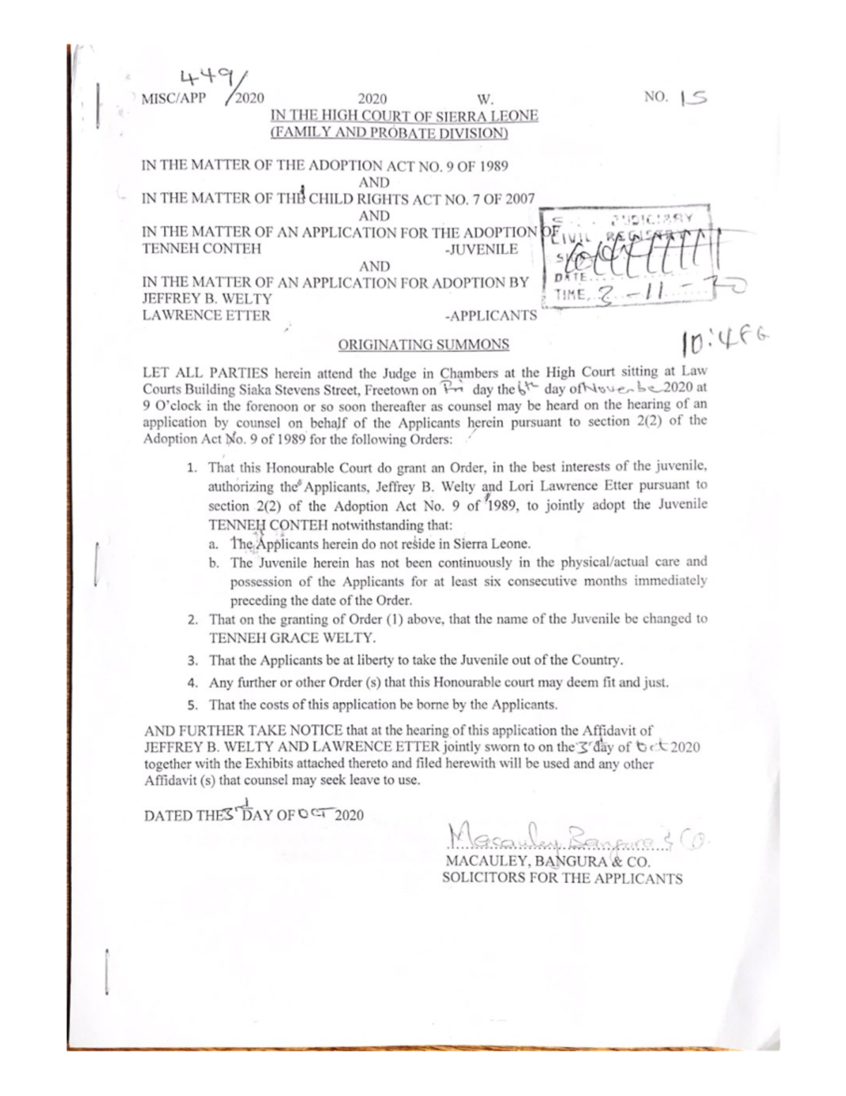 Drafting adoption precedents with affidavits-part 2 - General law - Studocu