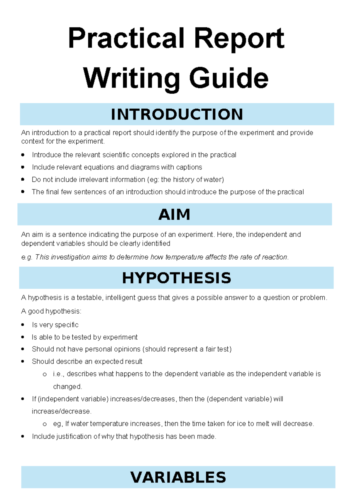 Practical Report Writing Guide (2025): Key Concepts & Structure - Studocu