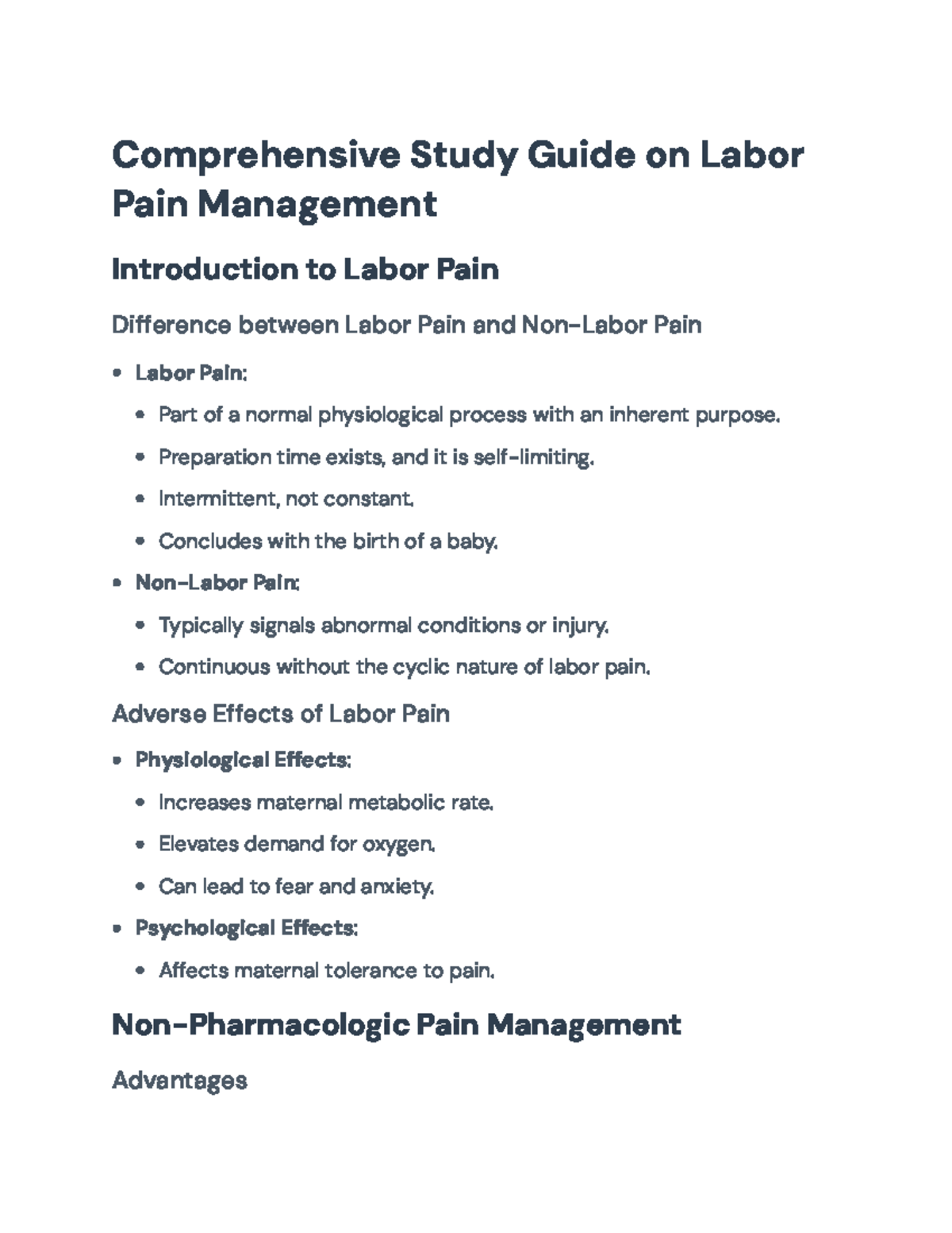 Comprehensive Guide to Labor Pain Management Strategies - Comprehensive ...