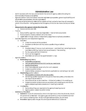 Administrative Law - Study Notes & Assignments - Studocu