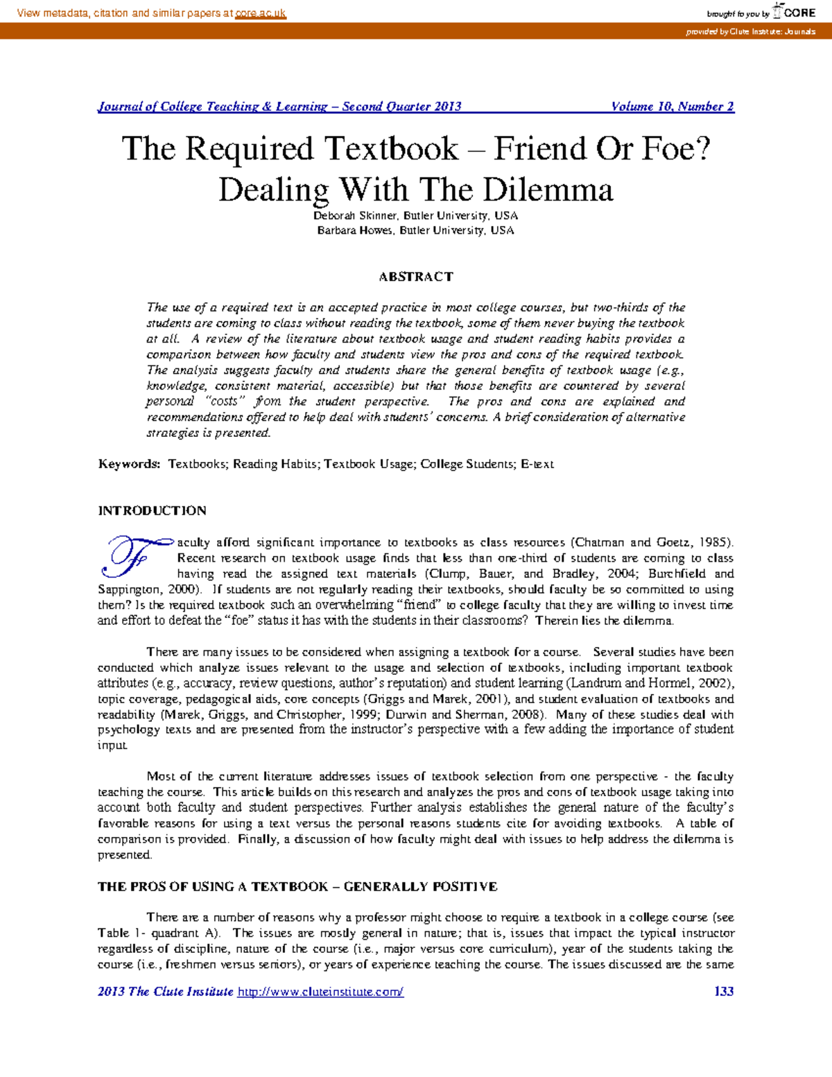 The Required Textbook: Analyzing Its Role and Student Perspectives in ...