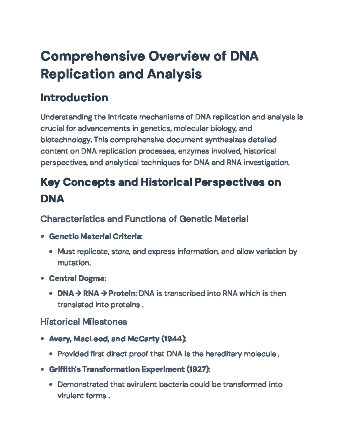 DNA Replication and Analysis: Key Concepts for Exam Prep (GEN101) - Studocu