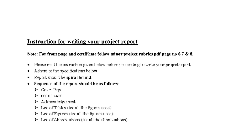 Mini Project Guide Lines - Instruction for writing your project report ...