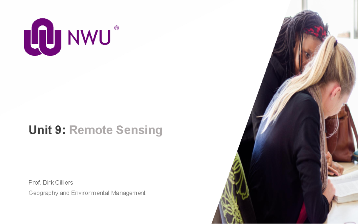 Unit 9: Remote Sensing - Principles & Applications in Geography - Studocu