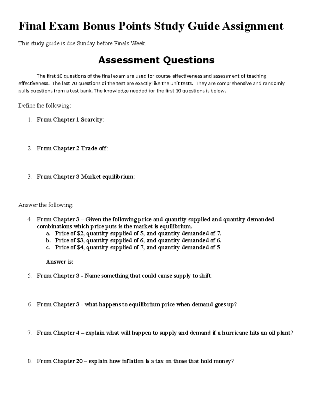 Macro Final Exam Bonus Points Study Guide - Final Exam Bonus Points ...