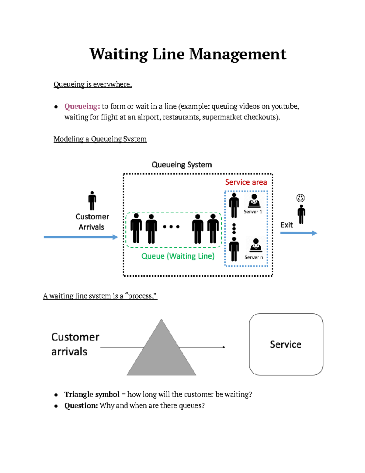 2OC3: Queueing Theory Insights in Waiting Line Management (Ch 7) - Studocu