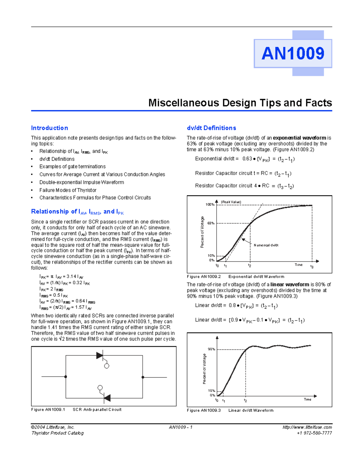 SCR Design Tips & Facts - AN1009 Application Notes - Studocu