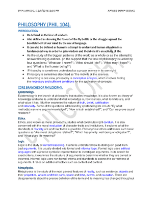 Solved Philosophical Reasoning Philosophy Of The Society Phil104