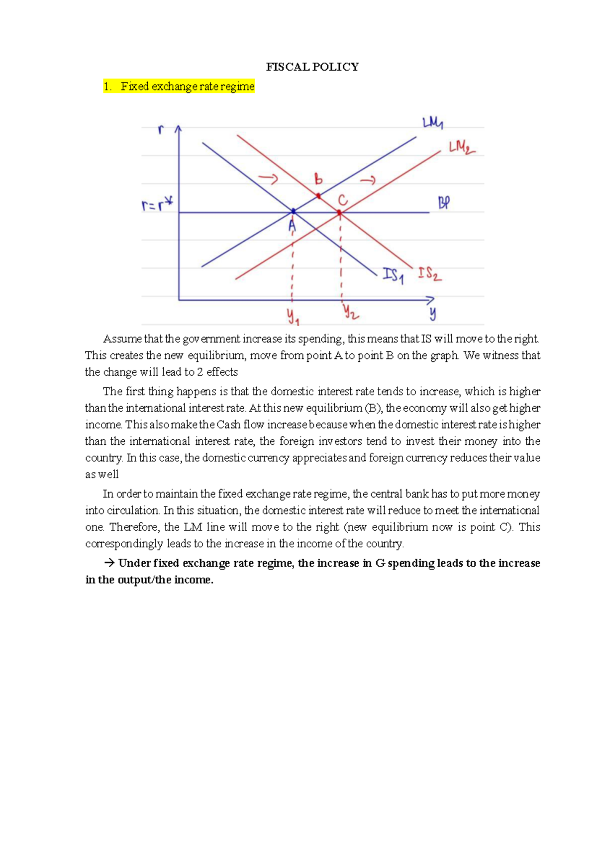 Fiscal Policy Analysis: Fixed vs. Floating Exchange Rate Regimes - Studocu