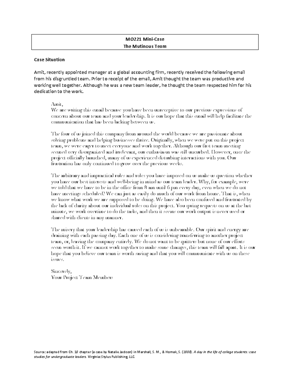 MO221 Case Study: The Mutinous Team Exam Practice SP26 - Studocu