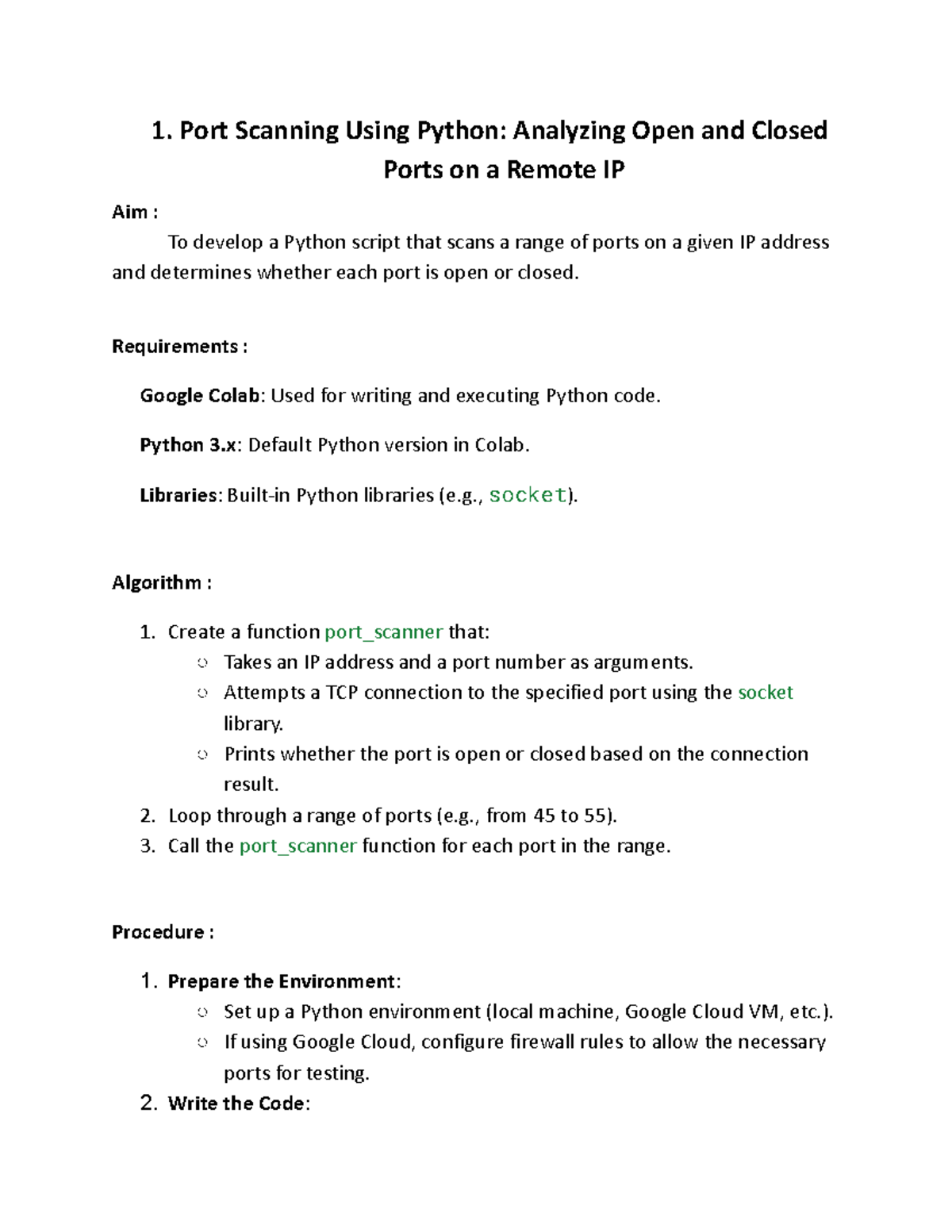 Cyber Security Lab Exercises: Python Scripts for Port Scanning & More ...