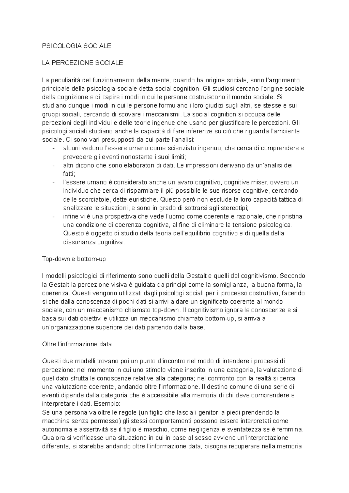 PSICOLOGIA SOCIALE - RIASSUNTI PER L'ESAME DEL PROF. COSTARELLI - Studocu