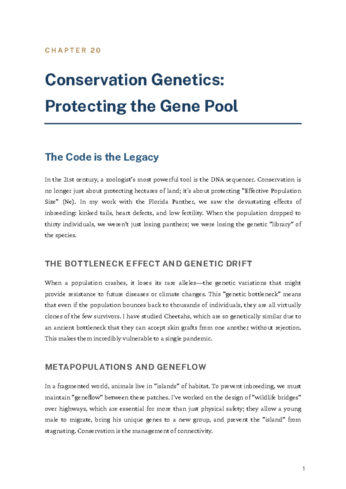 CHAPTER 20: Conservation Genetics and the Gene Pool Legacy - Studocu