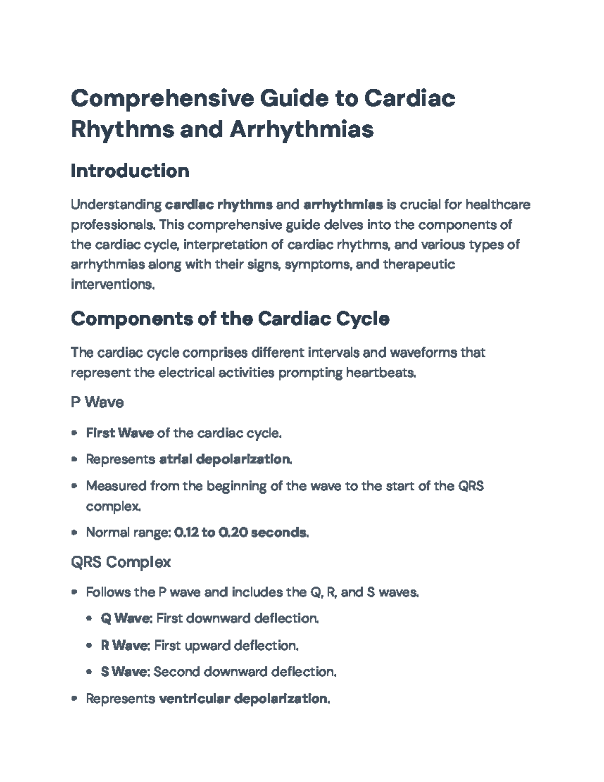 Comprehensive Guide to Cardiac Rhythms and Arrhythmias Analysis ...