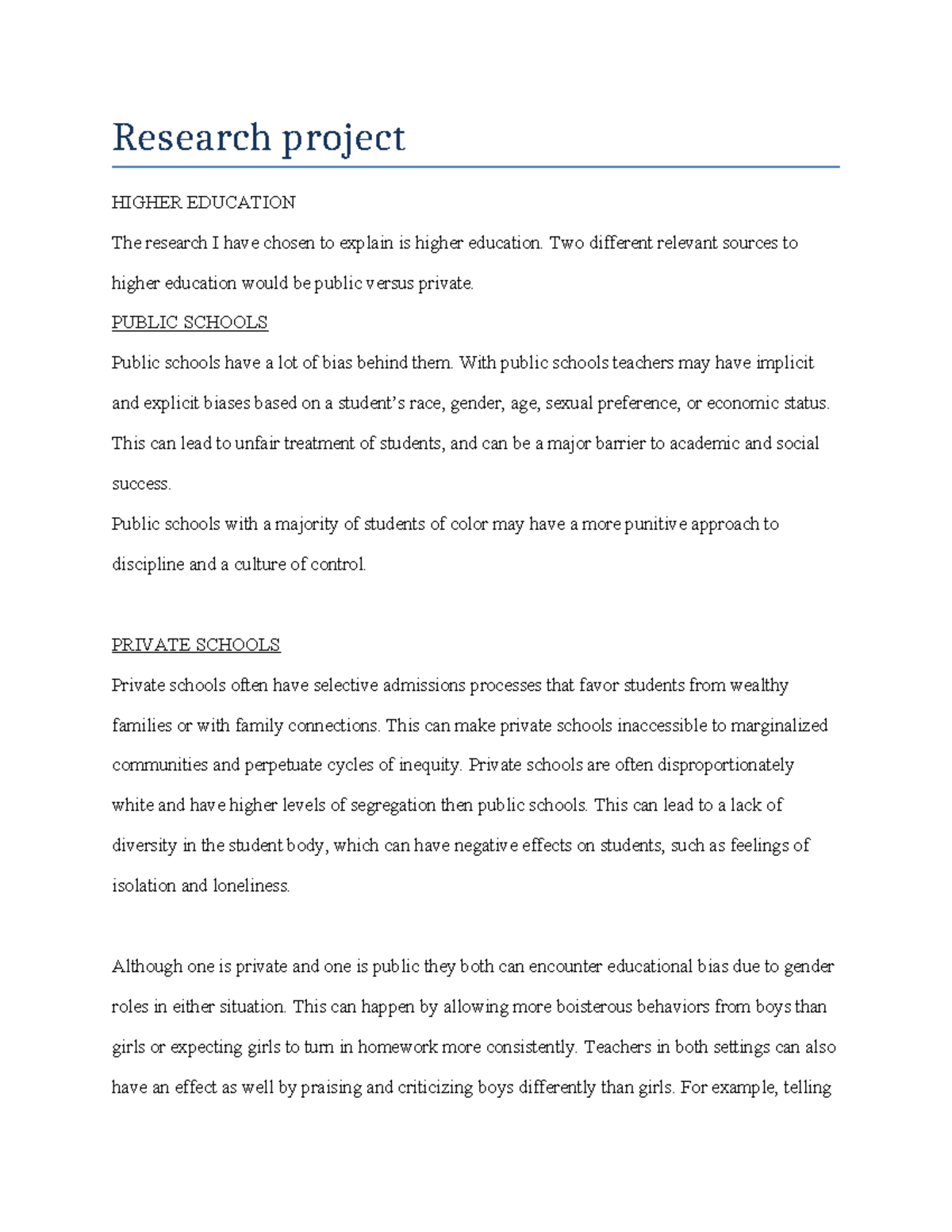 Research project eng - Research project HIGHER EDUCATION The research I ...
