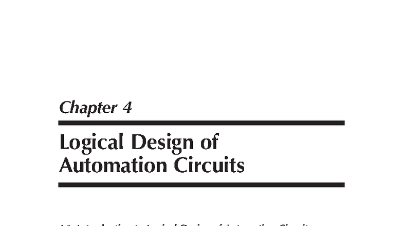 Chapter 4: Logical Design of Automation Circuits in Industrial Systems ...