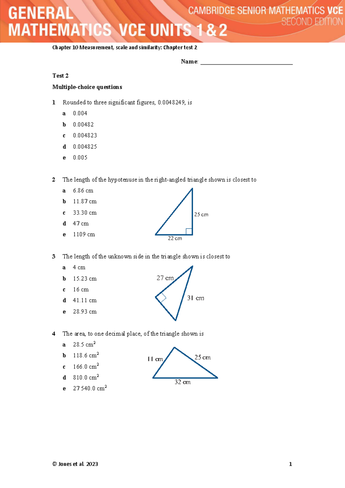 Chapter 10 Measurement, Scale, and Similarity: Test 2 Practice - Studocu