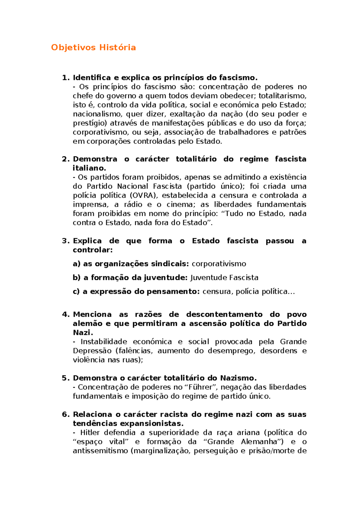 Objetivos História - Objetivos História Identifica e explica os ...