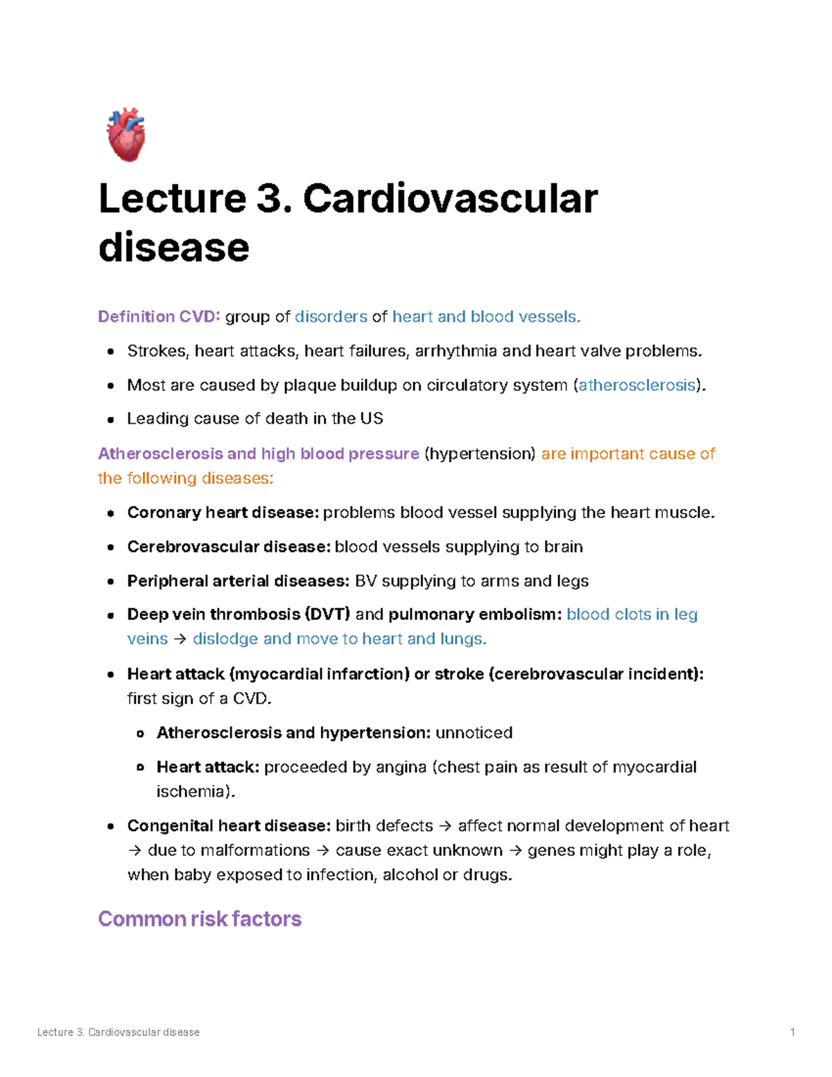 Lecture 3: Understanding Cardiovascular Disease (CVD) and Its Impacts ...