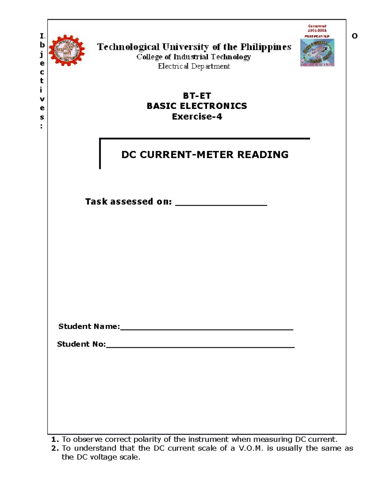BT-ET Basic Electronics: Exercise 4 - Multimeter Readings & Testing ...