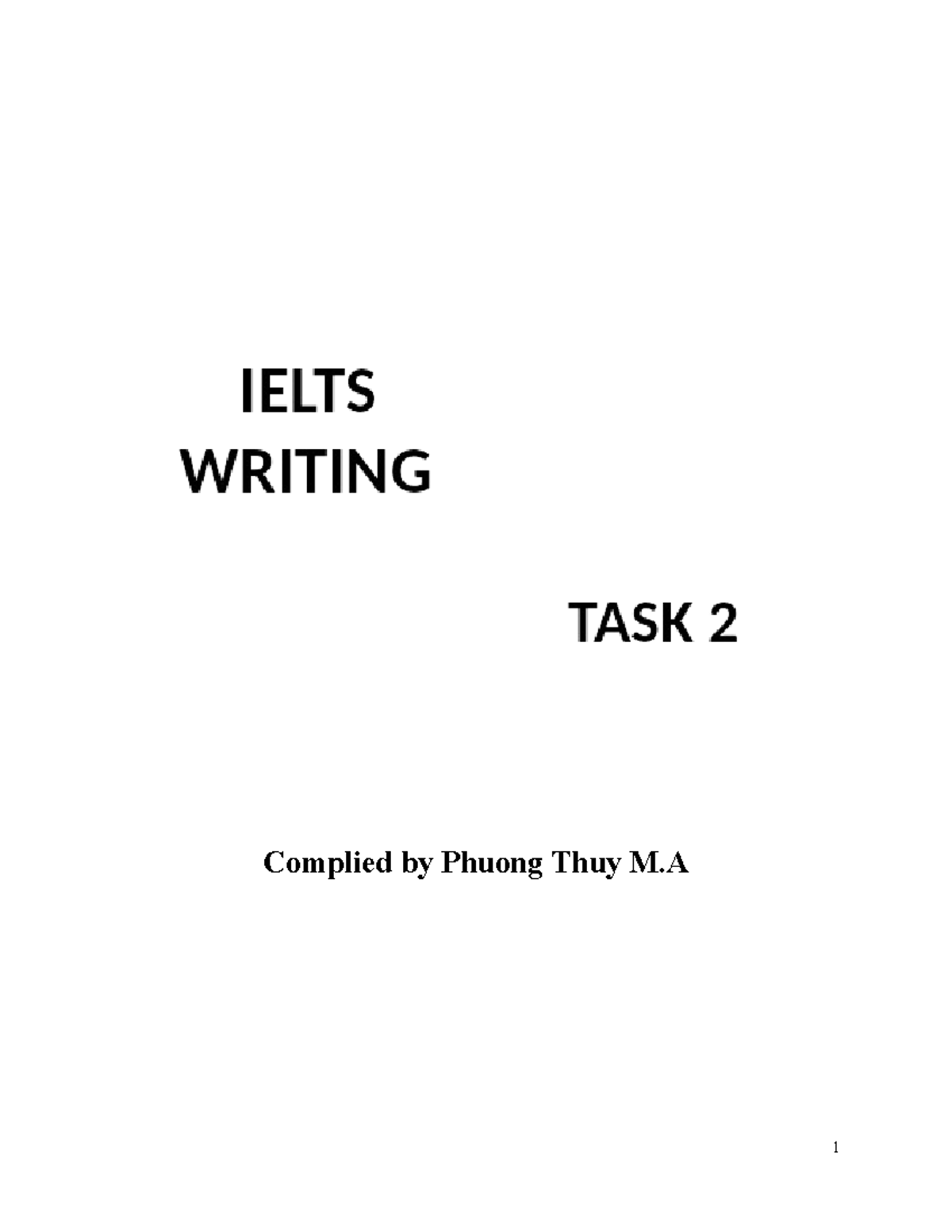 IELTS Writing Task 2: Essay Structure and Sample Responses - Studocu