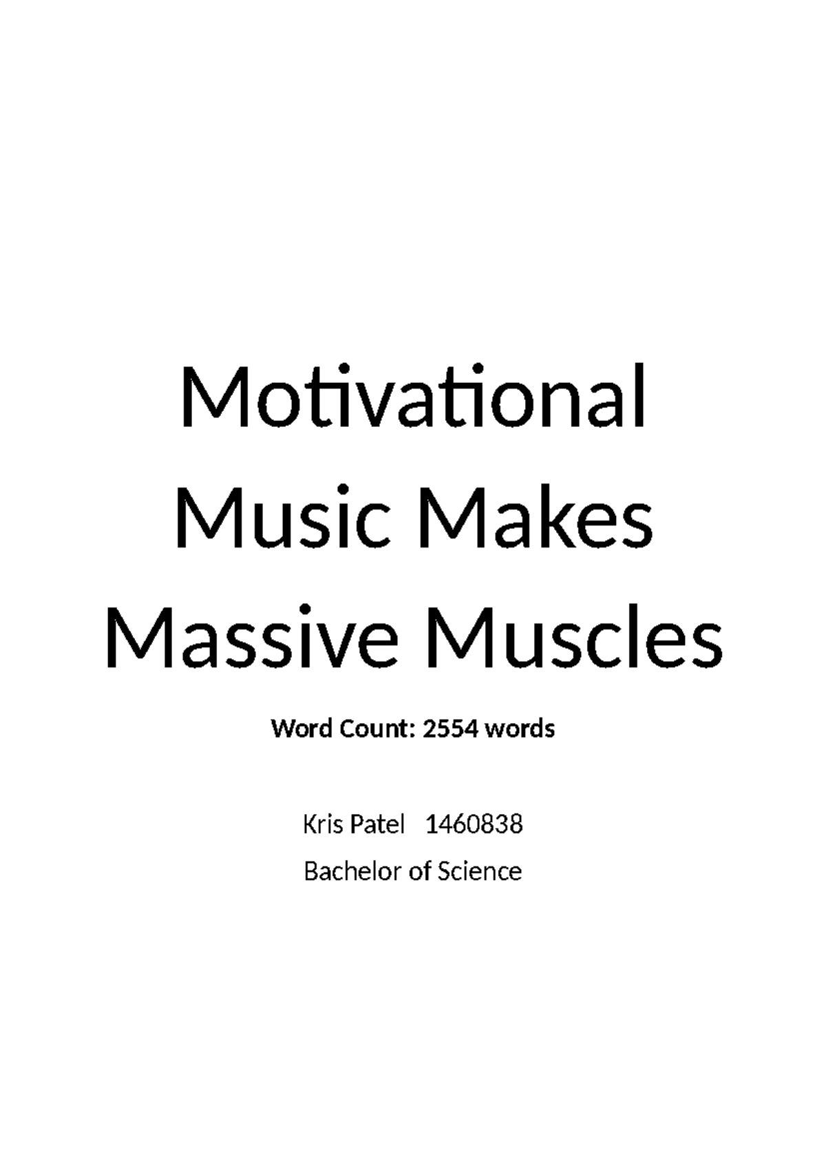 MUSI2015 0 Final Assignment: The Impact of Music on Workout Motivation ...