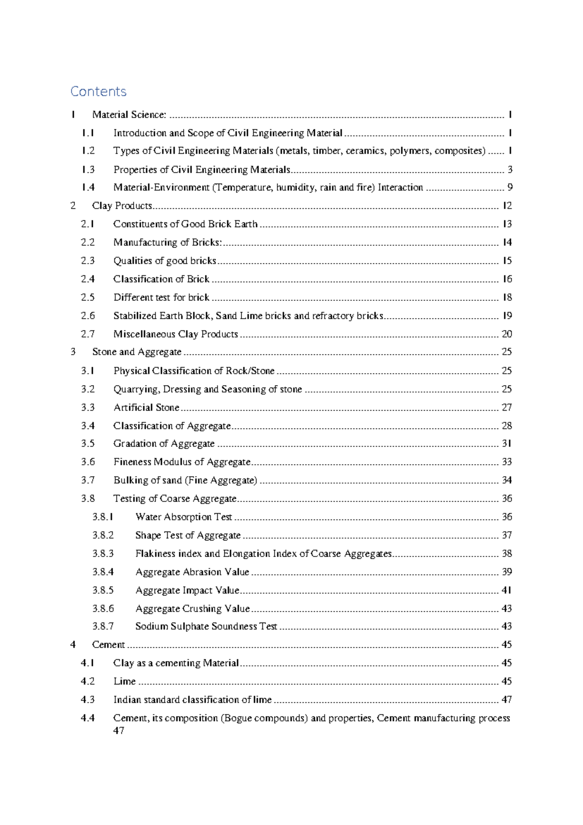 Civil Engineering Materials: Comprehensive Study Guide - Studocu