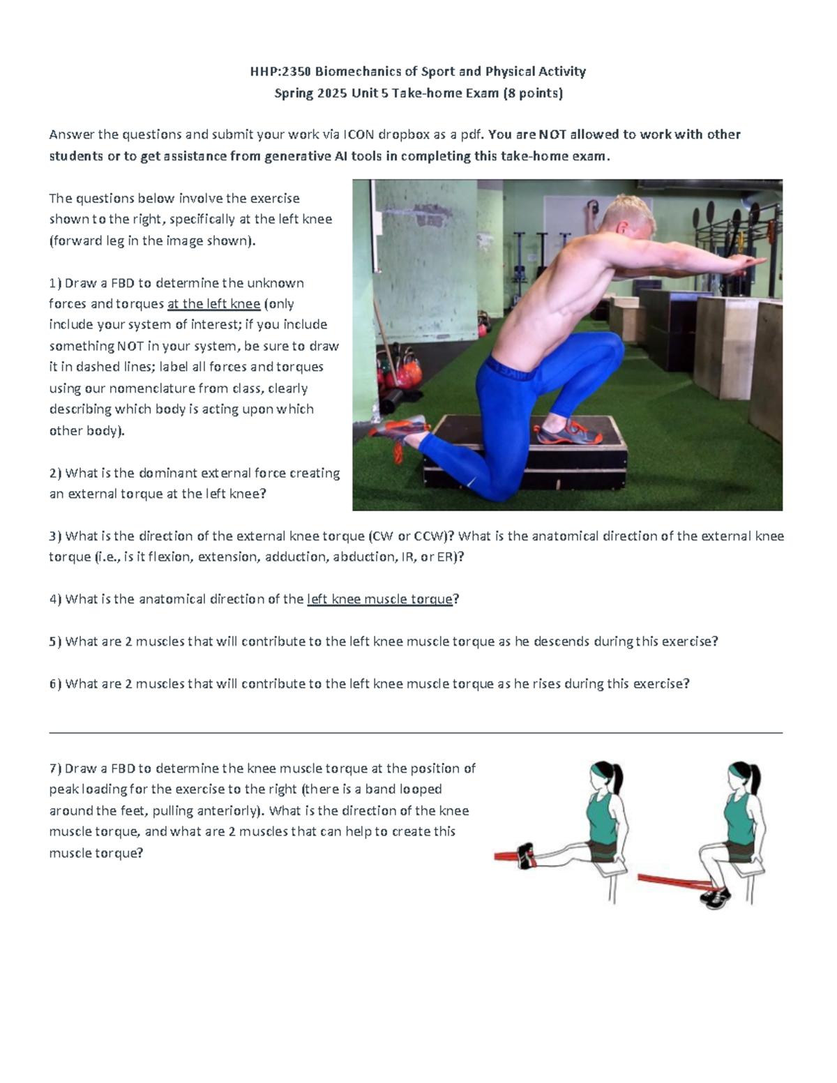 HHP:2350 Spring 2025 Unit 5 Biomechanics Exam - Knee Analysis - Studocu