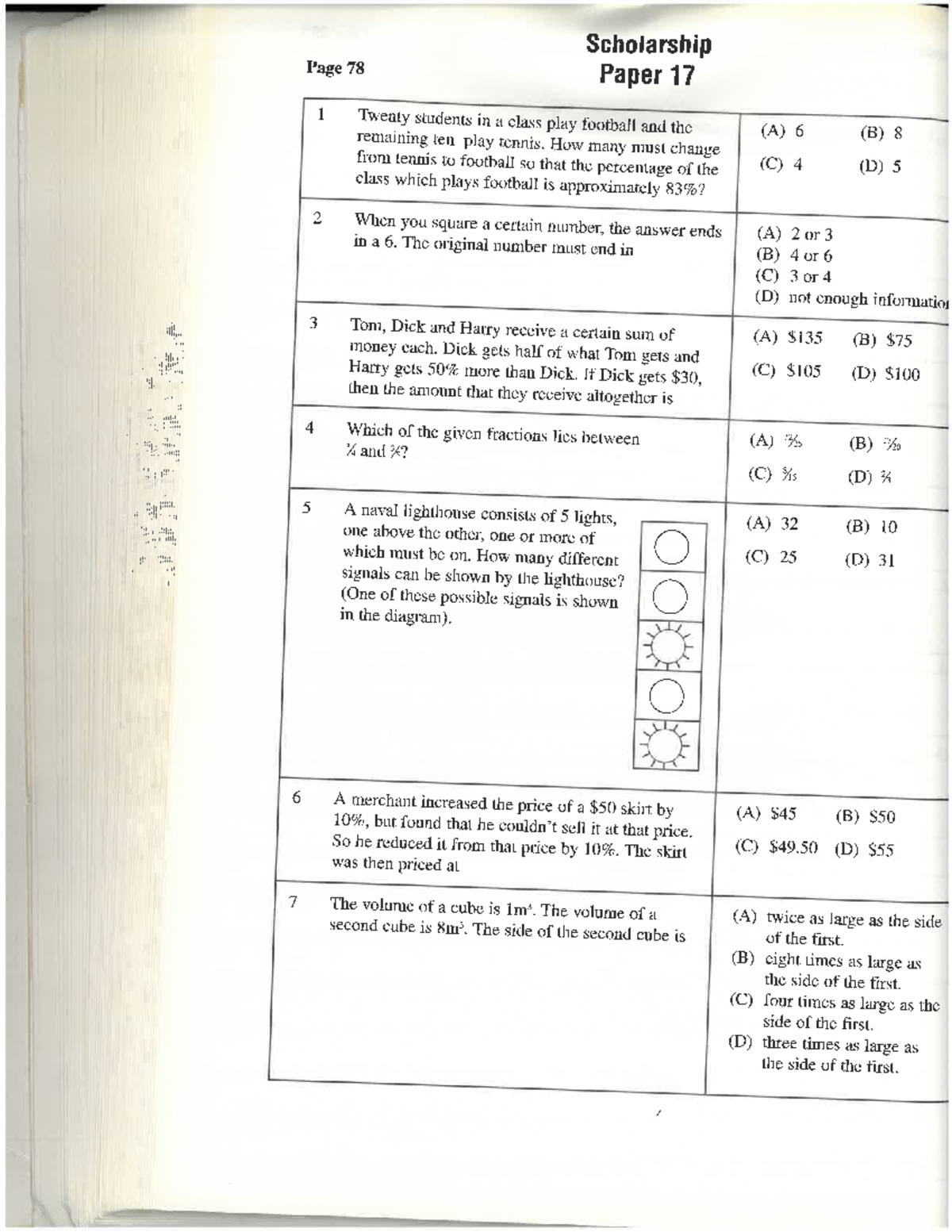 Scholarship Maths 17 - Practice Test for Select Entry Exam - Studocu