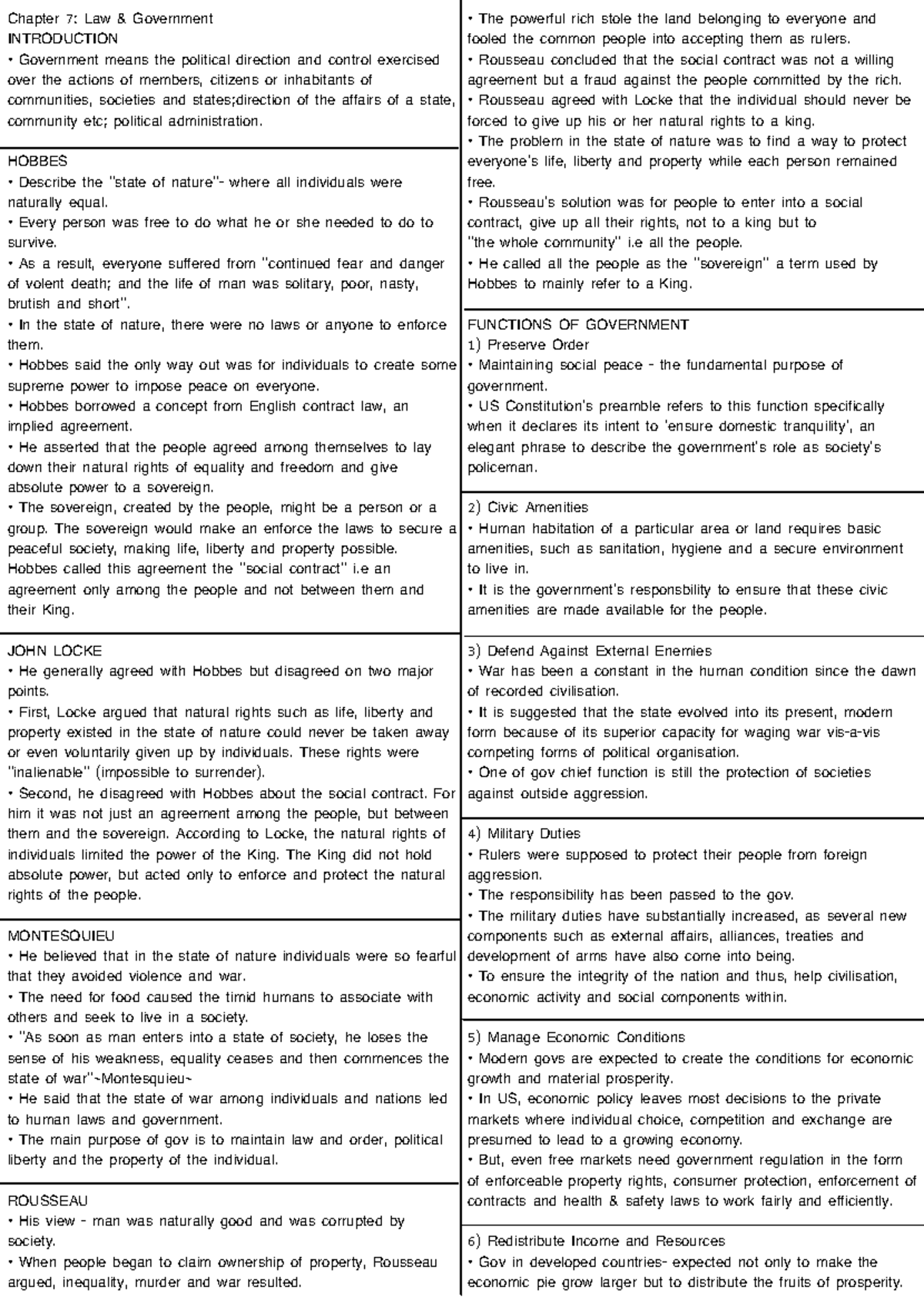 Chapter 7: Law & Society - Government Functions and Theories - Studocu