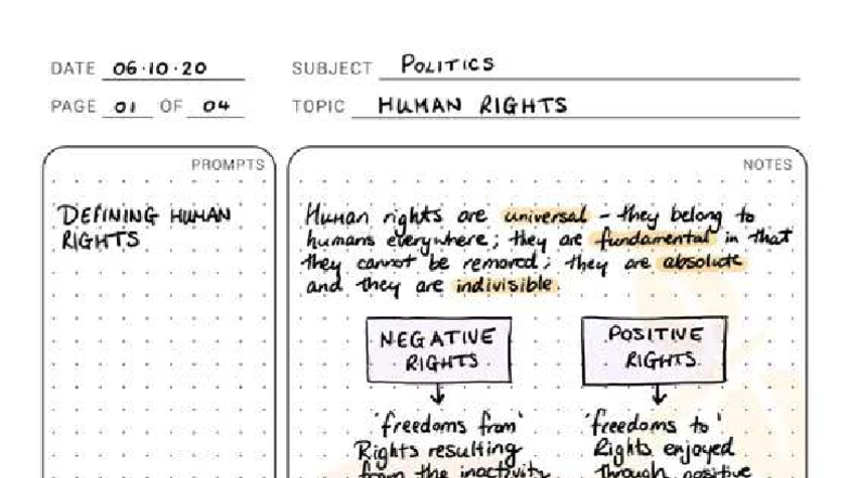 POL 101: Human Rights Overview and Key Definitions Notes - Studocu