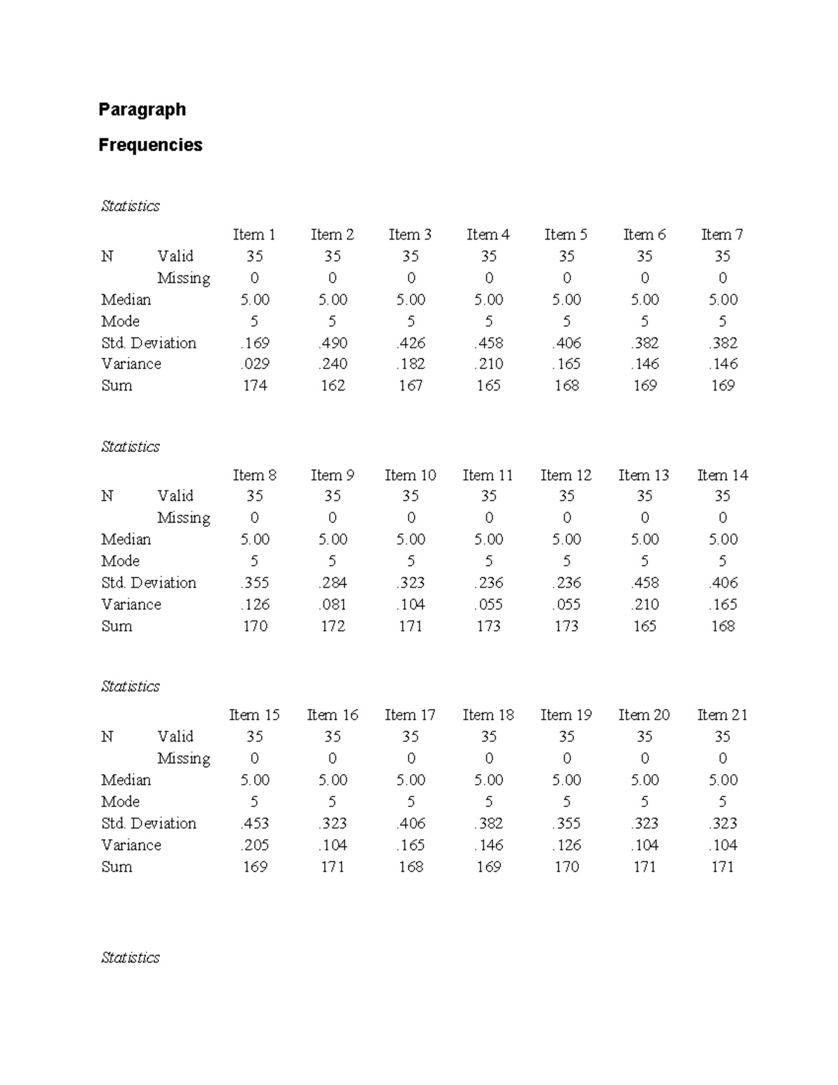 GSPR - Statistics: Paragraph Frequency Analysis and Reliability ...